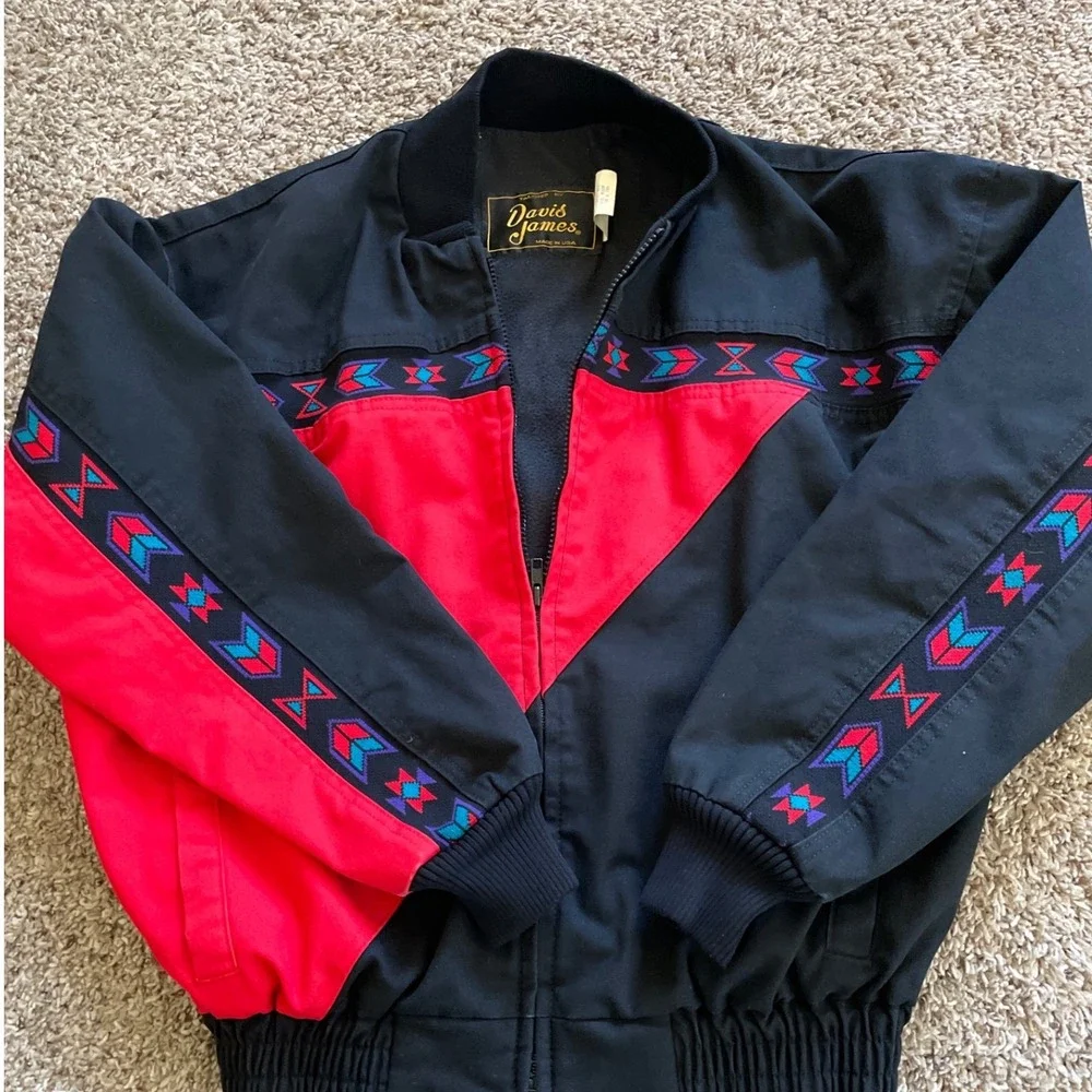VTG Davis‎ James Southwestern Bomber Jacket Mens M Vintage Western Santa Fe USA